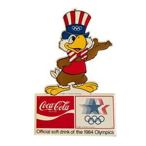 Los Angeles Olympics - Vintage 1984 Coca-Cola Advertising Sign Double Sided